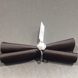 Gabriel & co pearl sterling silver ring 6.5 New